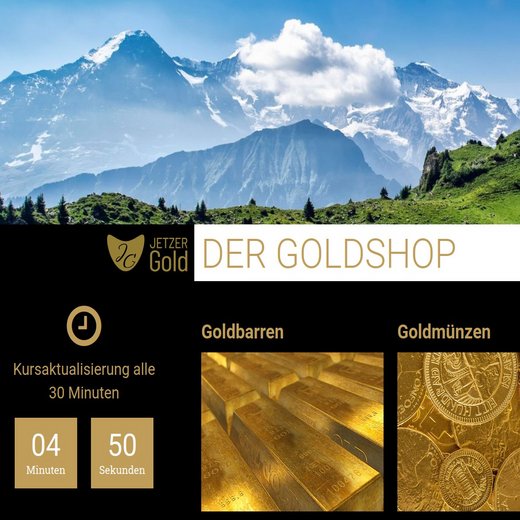 Startseite von jetzer-gold.ch mit Bergen und God-Barren